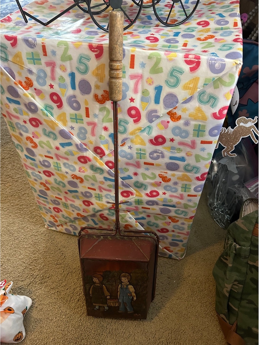 Rustic harvest painted popcorn popper